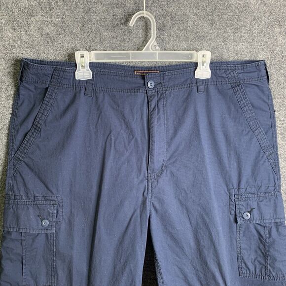 WearFirst Cargo Hiking Shorts Ripstop Hi-rise Pockets Navy Blue Sz 42 - Picture 2 of 14